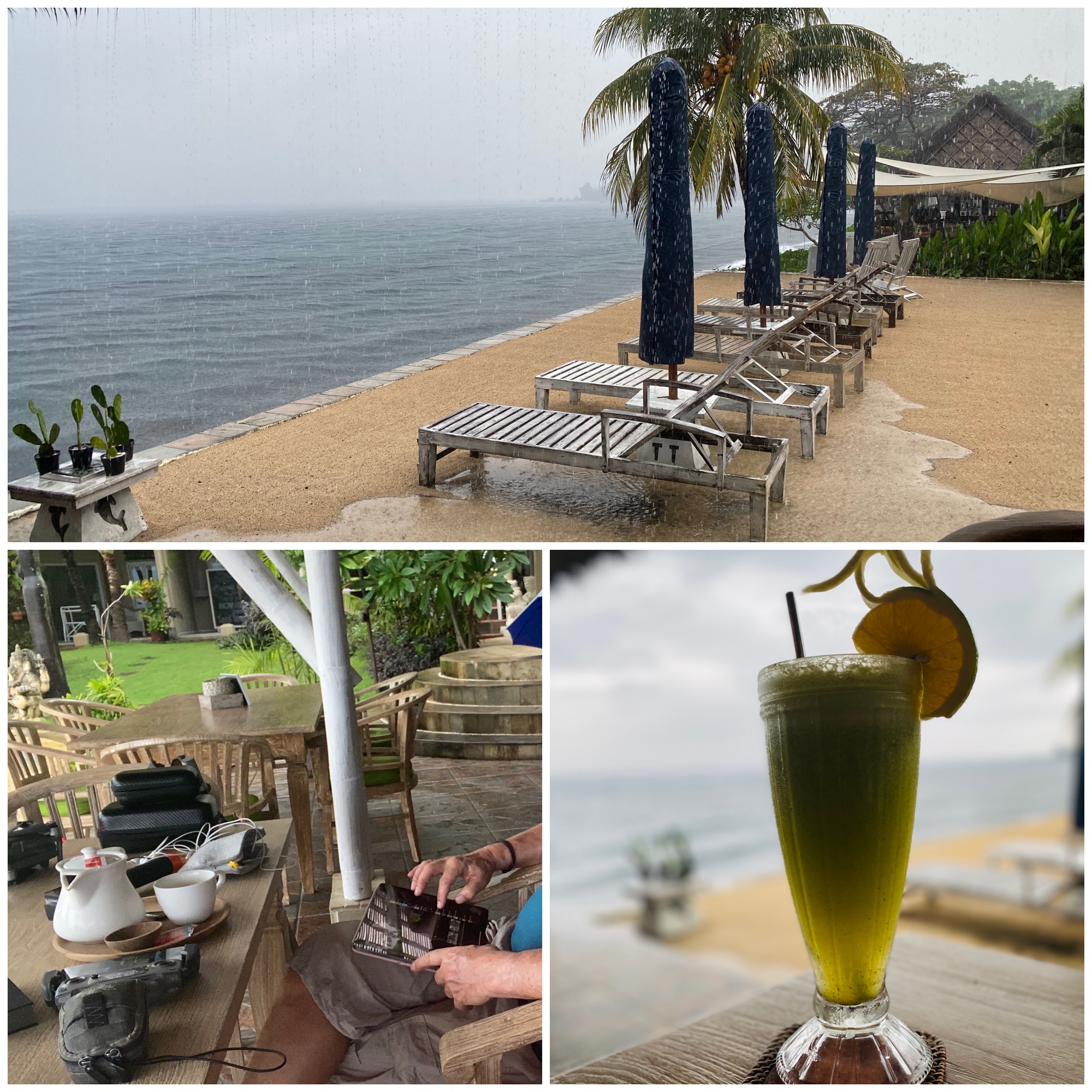 Styrt regnen bringer en masse mudder og skidt ned fra bjergene, så sigtbarheden bliver lig nul en dags tid efter at regnen er holdt op. Vi sad på restauranten hele eftermiddagen og drak The og juice. Vi havde en masse tid til film og indlæg, og tog set som det var - selvom vi var triste over at miste to syg, så var vi glade DoR se to hi havde fået 😀👍🏻